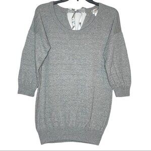 Motherhood Maternity Sweater Rabbit Hair, Gray, Metallic, Keyhole Back Size S